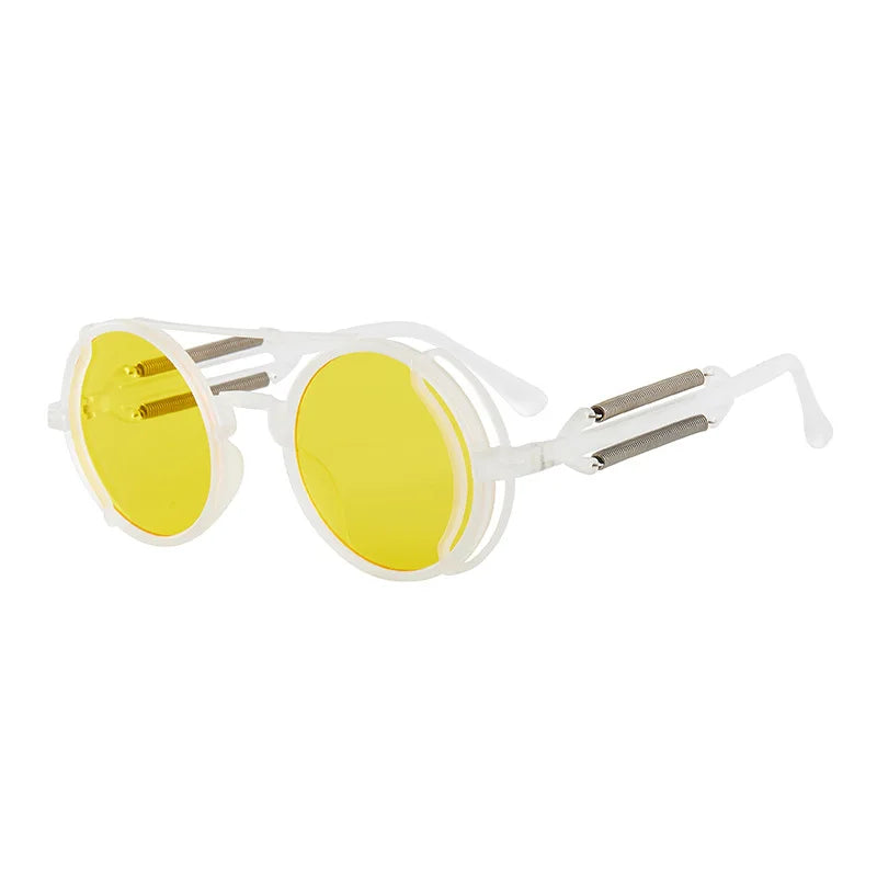 Steampunk Round Sunglasses for Men Luxury Designer Metal Frame Unisex Sun Glasses Men Women Outdoor Riding Sports Sunglasses