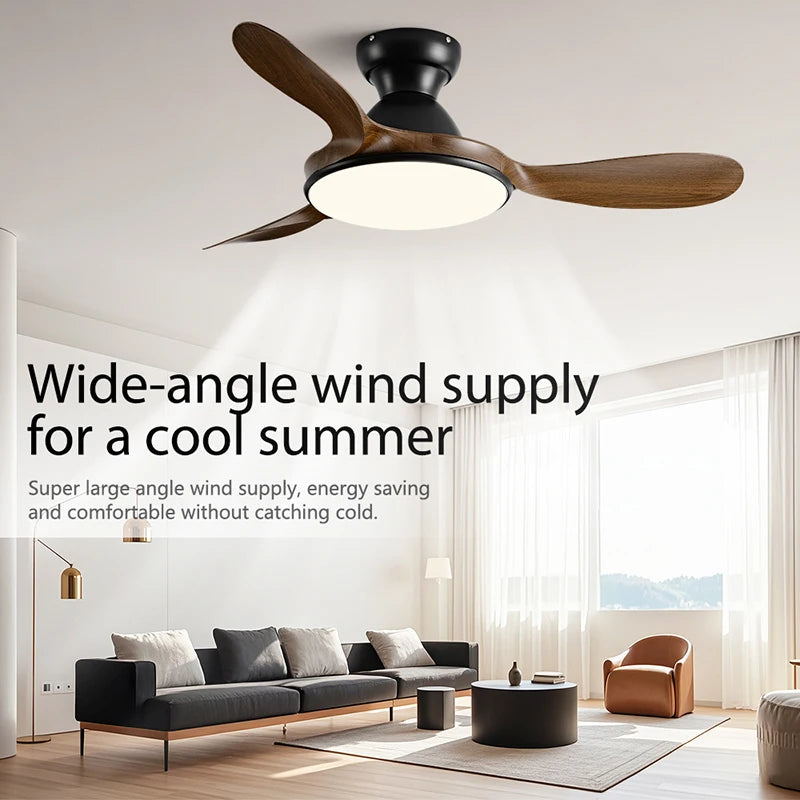 42/46"Ceiling Fan with Light and Remote,Low Profile Flush Mount Fan,ABS Blades, Industrial Style，Noiseless Reversible DC Motor