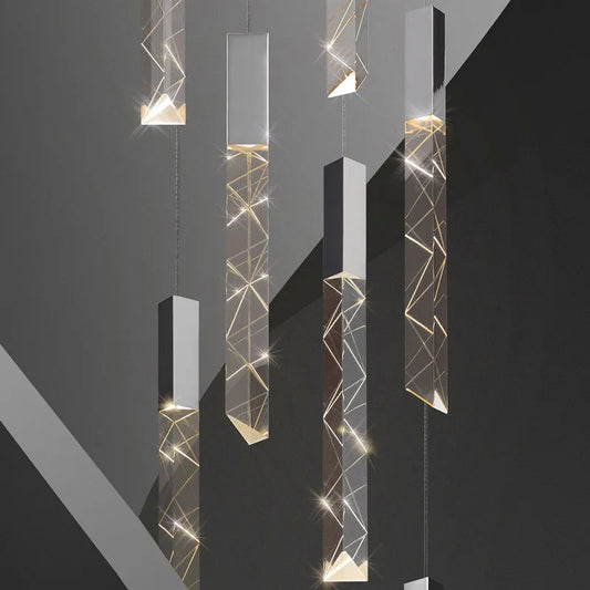 Modern Chandelier Staircase Led Chandelier Luxury Nordic Restaurant Bar Living Room Attic Rotating Villa Duplex Sky Lanterns