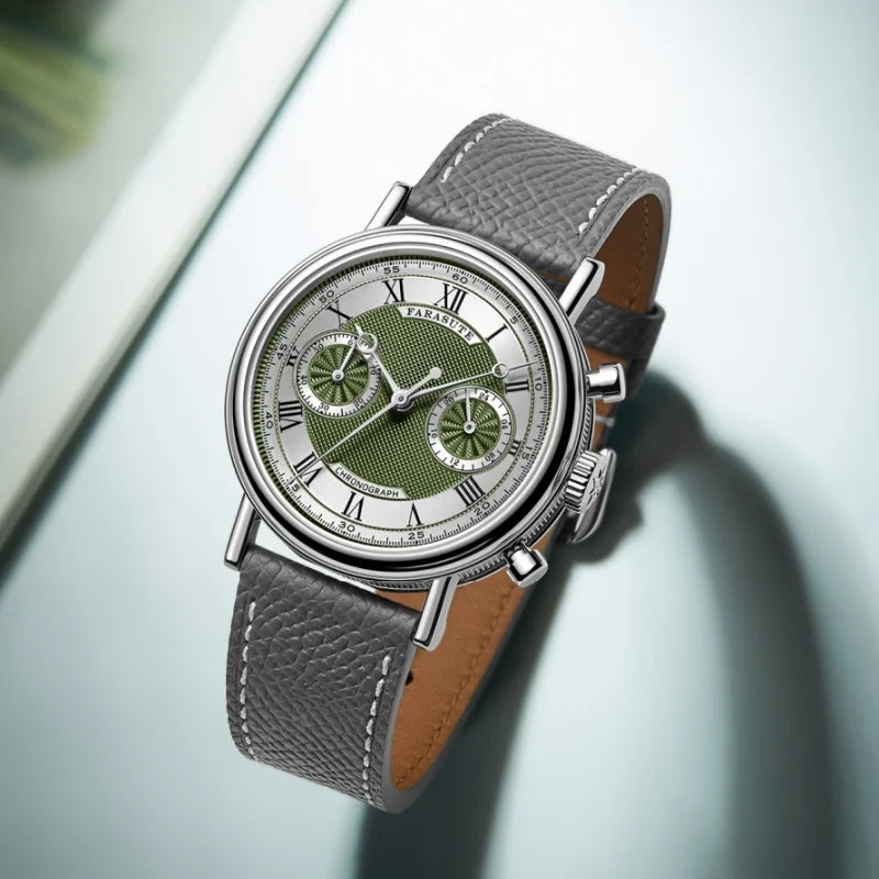 FARASUTE 2025 New Retro Mens Watches Quartz Watch For Men Speed Sports Chronograph  AR Coating  Sapphire VK64 Clock Reloj Hombre