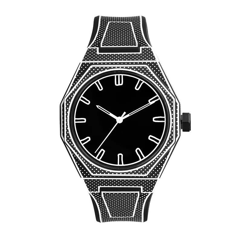 Hot Sale Silicone Comic Design Quartz Watch Classic Anime Lines Men Watches Watch Strap Sport Watches Man AAA Plastic Clock