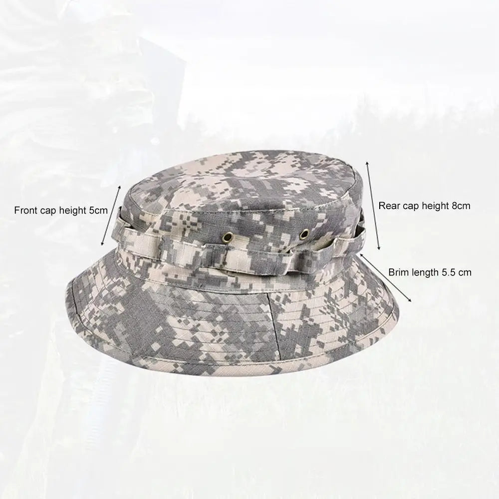 2025 New Style Bucket Hat Boonie Hunting Outdoor Wide Brim Sun Men Cap Tactics Fishing Bucket Hat Cowboy Cap