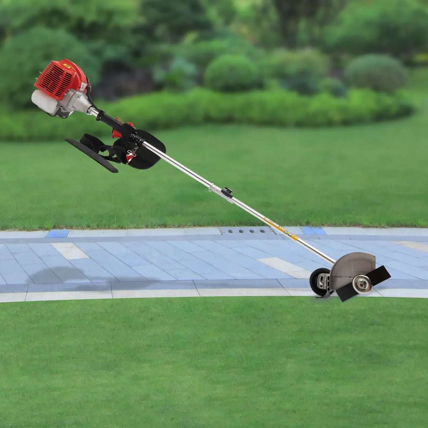 Professional Gas Powered Brush Cutter 43cc 2-Stroke Engine 33.8oz Large Fuel Tank with Safety Lock for Home Garden