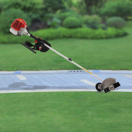 Professional Gas Powered Brush Cutter 43cc 2-Stroke Engine 33.8oz Large Fuel Tank with Safety Lock for Home Garden