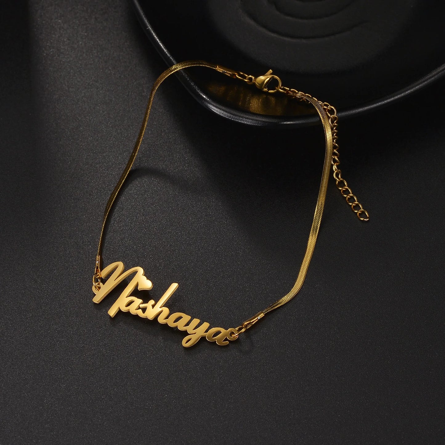 Acheerup Peraonalized Name Jewelry Set for Women Kids Stainless Steel Custom Blade Chain Choker Necklace Bracelet Birthday Gift