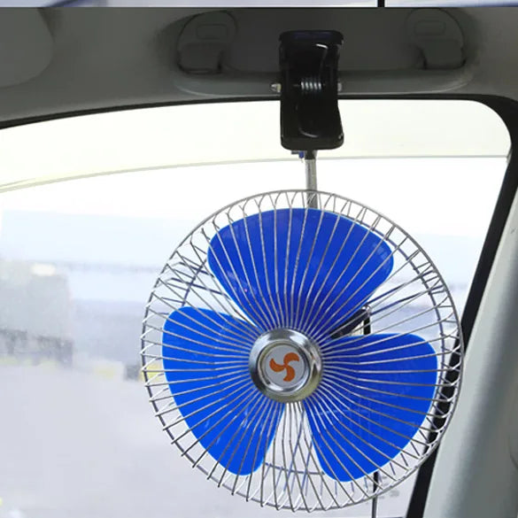 12V 25W Oscillating Celling Fan Adjustable Personal Cooling Fan for Travel Car Small Cooling Strong Summer Cooler