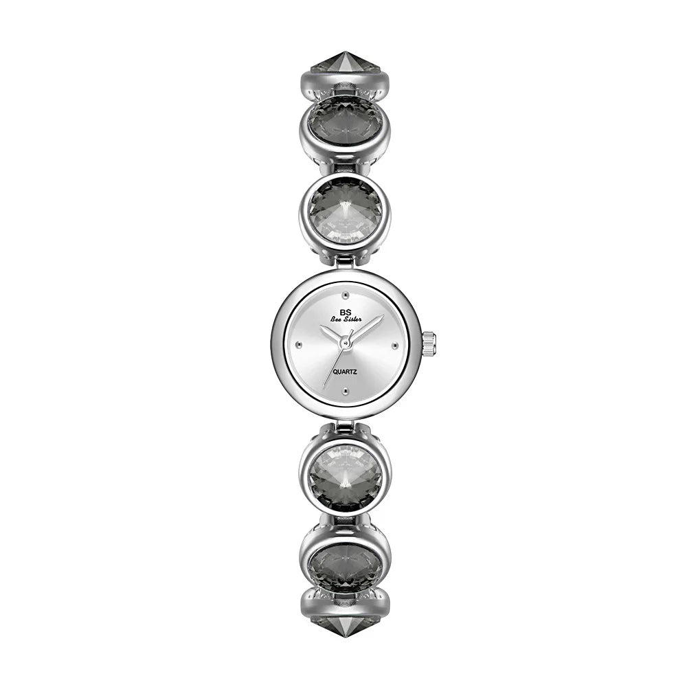 Woman Pink Rhinestone Watch Light Luxury Small Bracelet Clock Elegant Fashion Ladies Girl Student Dress Party Watches Gifts