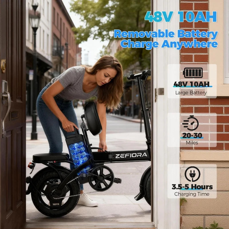 New Arrival Cheap Electric Bike,48v Aluminum Alloy 1000w Peak Motor Ebike,adjustable Front Brake Seat,folding Electric Bicycle