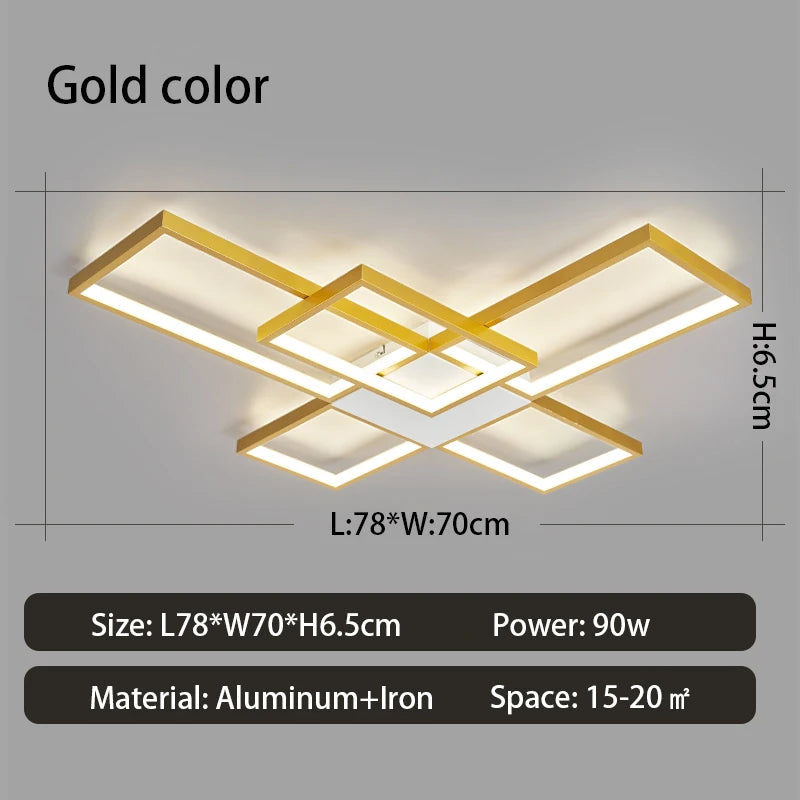 New Modern Led Ceiling Lights for livingroom bedroom lustre home decor Dimmable Ceiling light Black/Gold Ceiling Lamp Fixtures