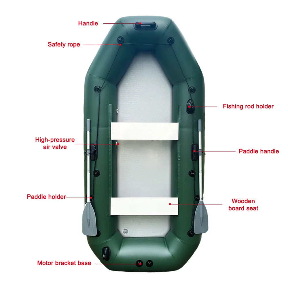 Free Accessory Included 3M PVC 4 Persons Rowing Kayak Inflatable Fishing Boat Rescue Boot Jet Ski Boat for Paddling in Rivers