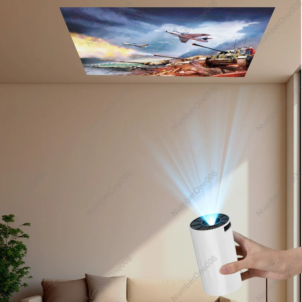 Portable Projector with WiFi and Bluetooth, Support 4K 1080p, Indoor/Outdoor Movie Projector with Video System