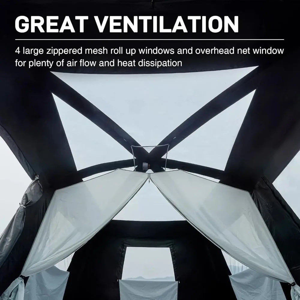 Camping blackout tent, multicompartment tent for families, portable tent for outdoor use with umbrella and carry bag, waterproof