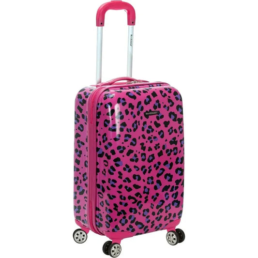 Safari Hardside Spinner Wheel Luggage, Magenta Leopard, Carry-On 20-Inch