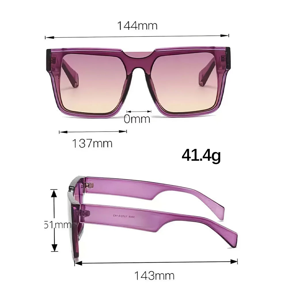 2025 New in Vintage Sunglasses for Women Lens Embedded Fashionable High-end Gradient Purple Square Glasses Sun Glasses Women