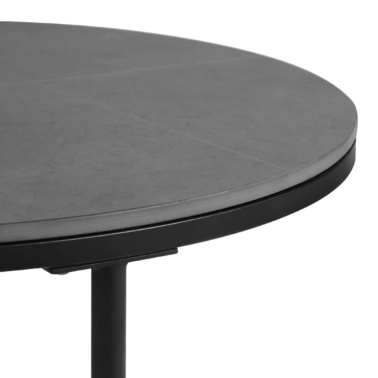LUVODI Set of 2 Round Nesting Coffee Table Sintered Stone Stacking Marble Side End Table Accent Table for Living Room Apartment