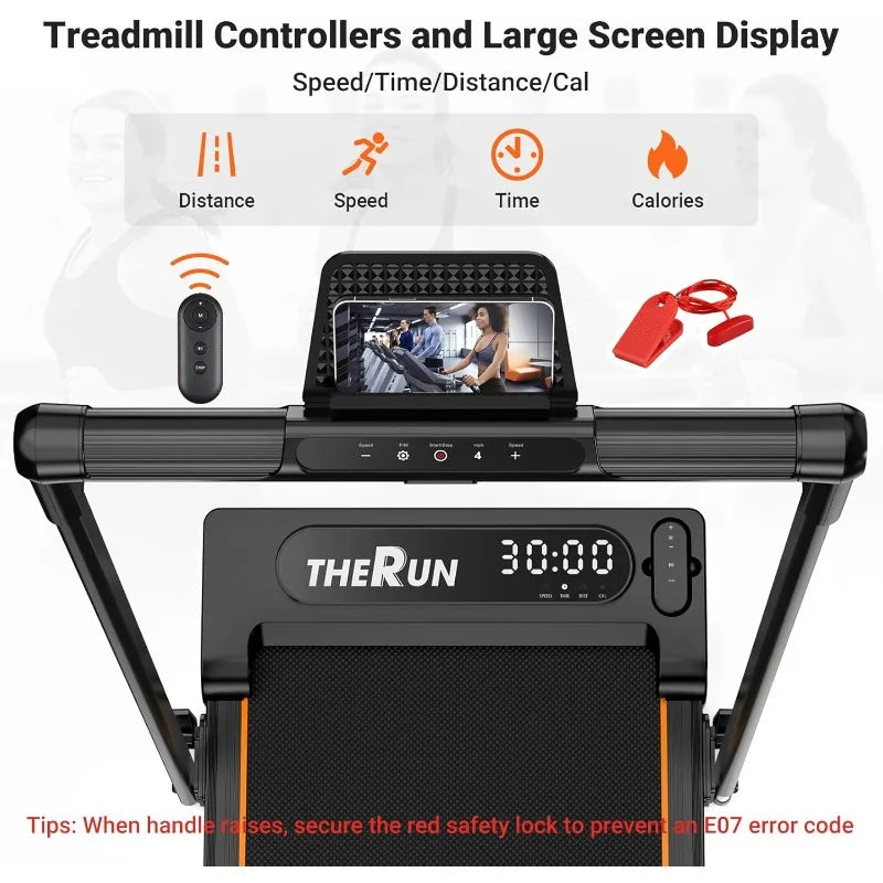 Walking Pad, 2 in 1 Foldable Treadmills for Home, 2.5HP Under Desk with Handle Bar, 16" Widened Running Belt, with Remote