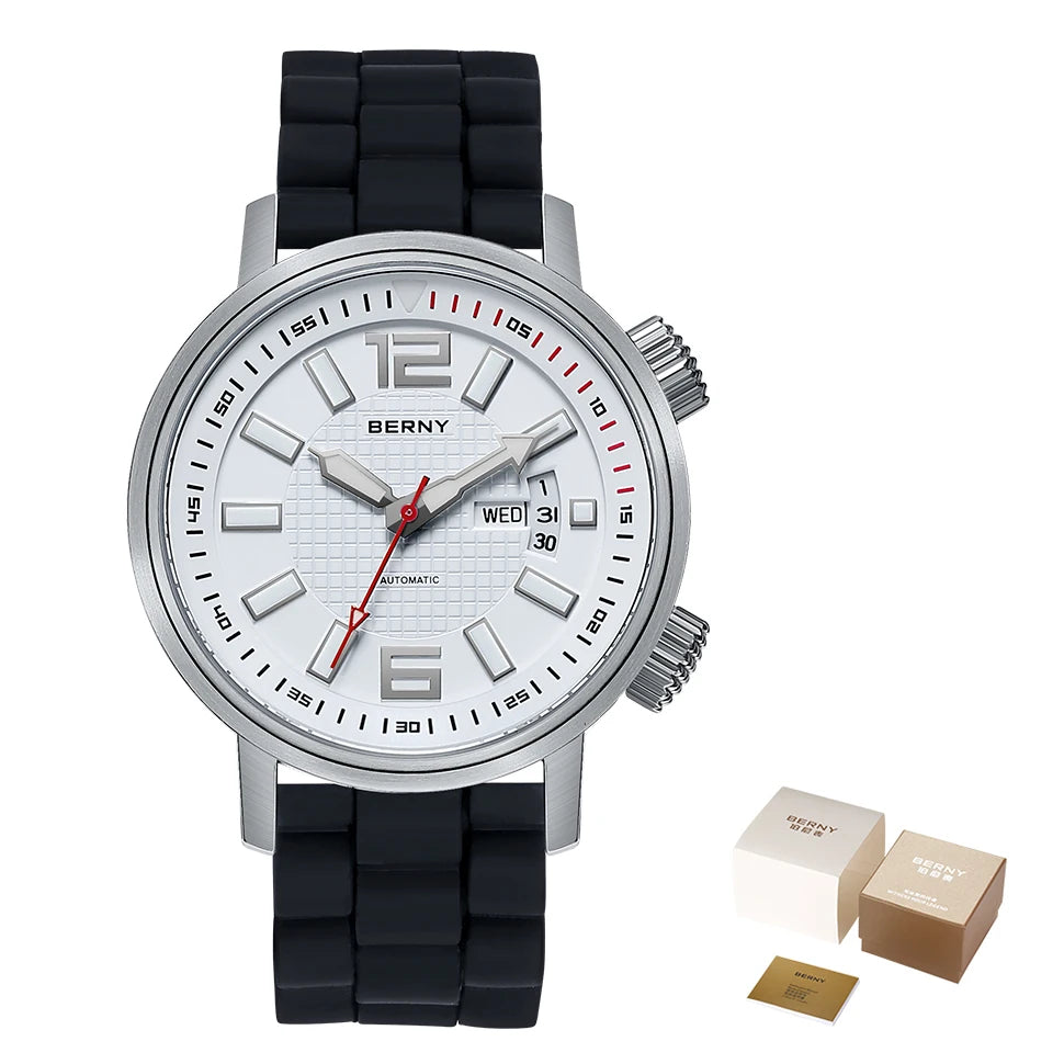 20ATM Diver Automatic Watch for Men Swim Mechanical Wristwatch Calendar Super Luminous Sapphire Lens Sport Watch Men Waterproof