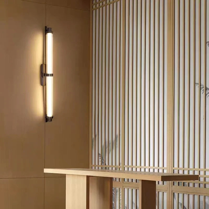 Long Glass Wall Lamp Indoor Decorative Modern LED for Bedroom Bedside Living Study Room Corridor Home Lights Lighting