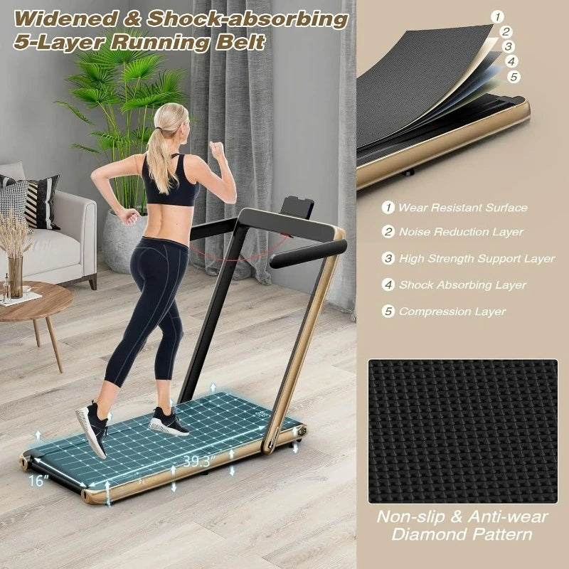 Under Desk Treadmill, Superfit 2 in 1 Walking Pad Treadmill Under Desk for Office Home Use, Portable Desk Treadmills with Remote