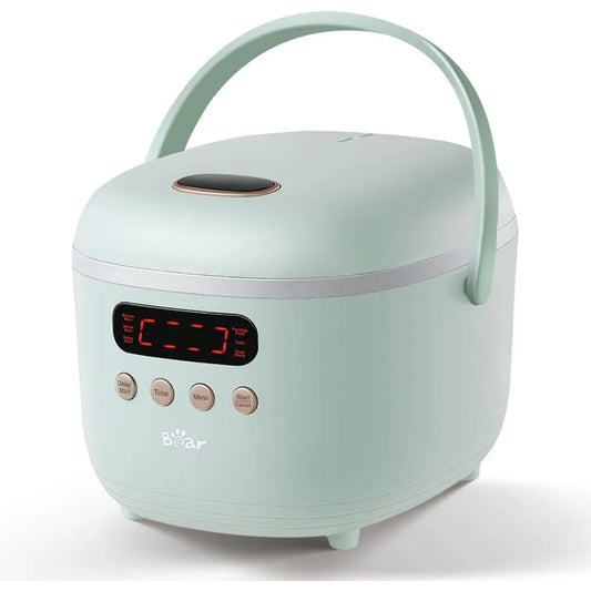 Bear Rice Cooker 4 Cups (UnCooked), Rice Cooker Small, 6 Cooking Functions, Advanced Fuzzy Logic Micom Technology, 24 Hours