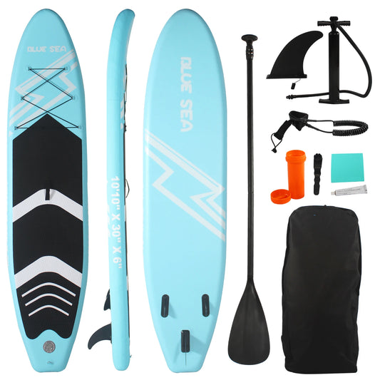 Inflatable Stand Up Paddle Board,10'10''×30"×6" PVC SUP Board, Extra Stable Design, Backpack/Paddle/Pump