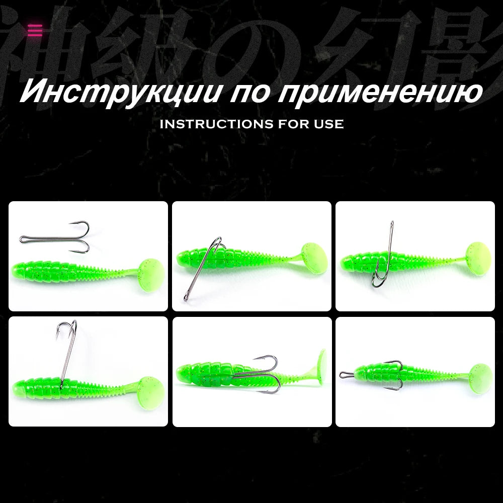 Hunthouse 2020 sharp Double Hook long fishing stainless hooks with soft lure sharp high carbon steel long treble hooks