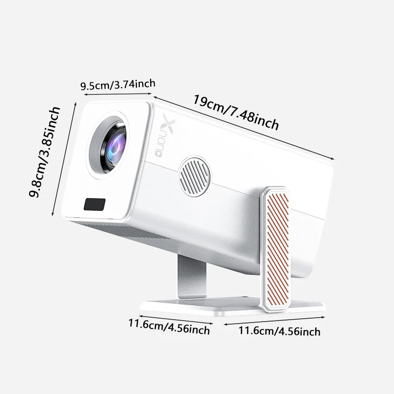 4K HM103-A Portable Projector Android 13BT5.2 1920*1080P Dual WiFi5 300ANSI Amlogic T950S Home Theater Mini Projector Stand
