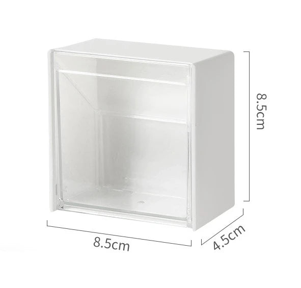 Bathroom Wall Mounted Flip Storage Box, Non Perforated Cotton Swab Stick Storage Box