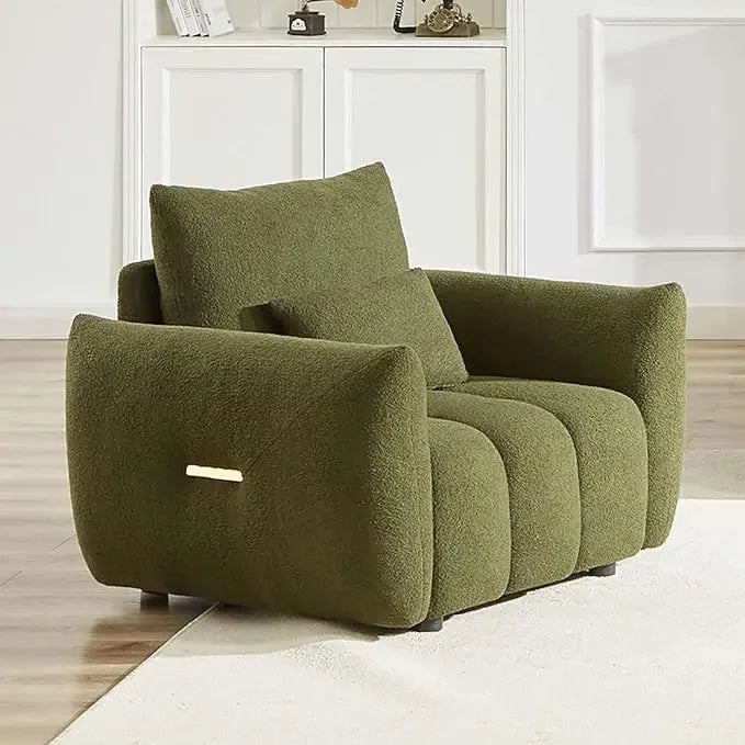 82" Modern Sofa Couch, Comfy Deep Seat Teddy Cloud Sofa, Upholstered 3-Seater Boucle Couch, Oversized Loveseat Living Room Sofas