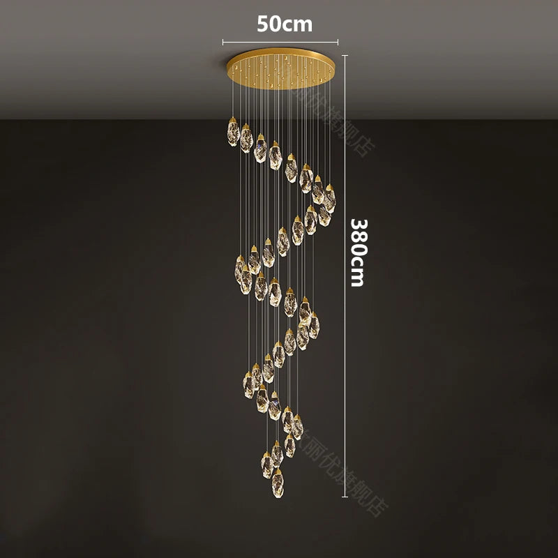 Modern home decoration crystal chandelier, stair Pendant lamp, living room Pendant lights, interior lighting