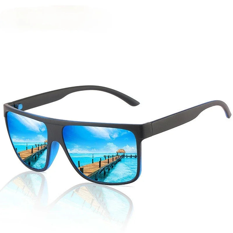 Polarized Sunglasses for Men Women Square Sun Glasses Driving Fishing UV400 With Glasses Case