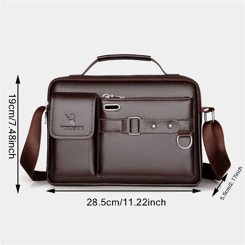 New Men Shoulder Bag for 10.4" Ipad PU Leather Business Handbags Men Messenger Bags Fashion Man Crossbody Bag