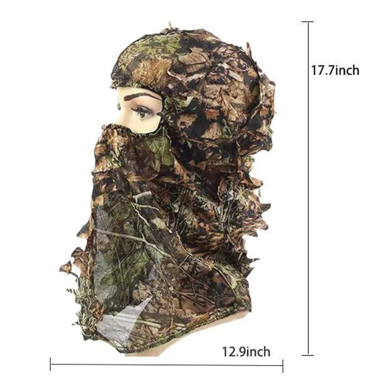 Camouflage Leafy Hat 3D Full Face Mask Headwear Camo Hunter Hunting Accessories Camping Hunting Tactical Cap Hunting Equipment