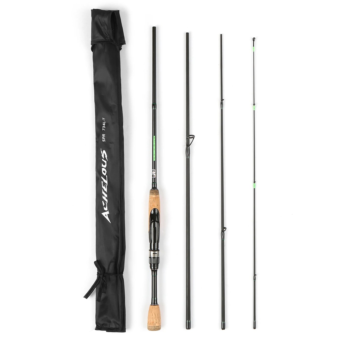 Lixada Portable Travel Spinning Fishing Rod 6.8FT Lightweight Carbon Fiber 4 Pieces Fishing Pole For Outdoor Fishing