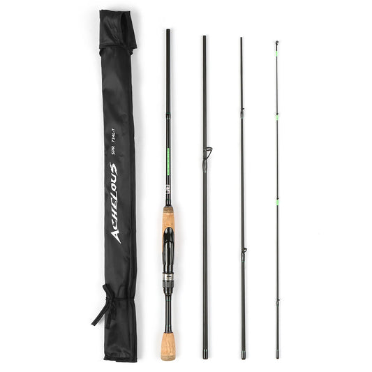 Lixada Portable Travel Spinning Fishing Rod 6.8FT Lightweight Carbon Fiber 4 Pieces Fishing Pole For Outdoor Fishing