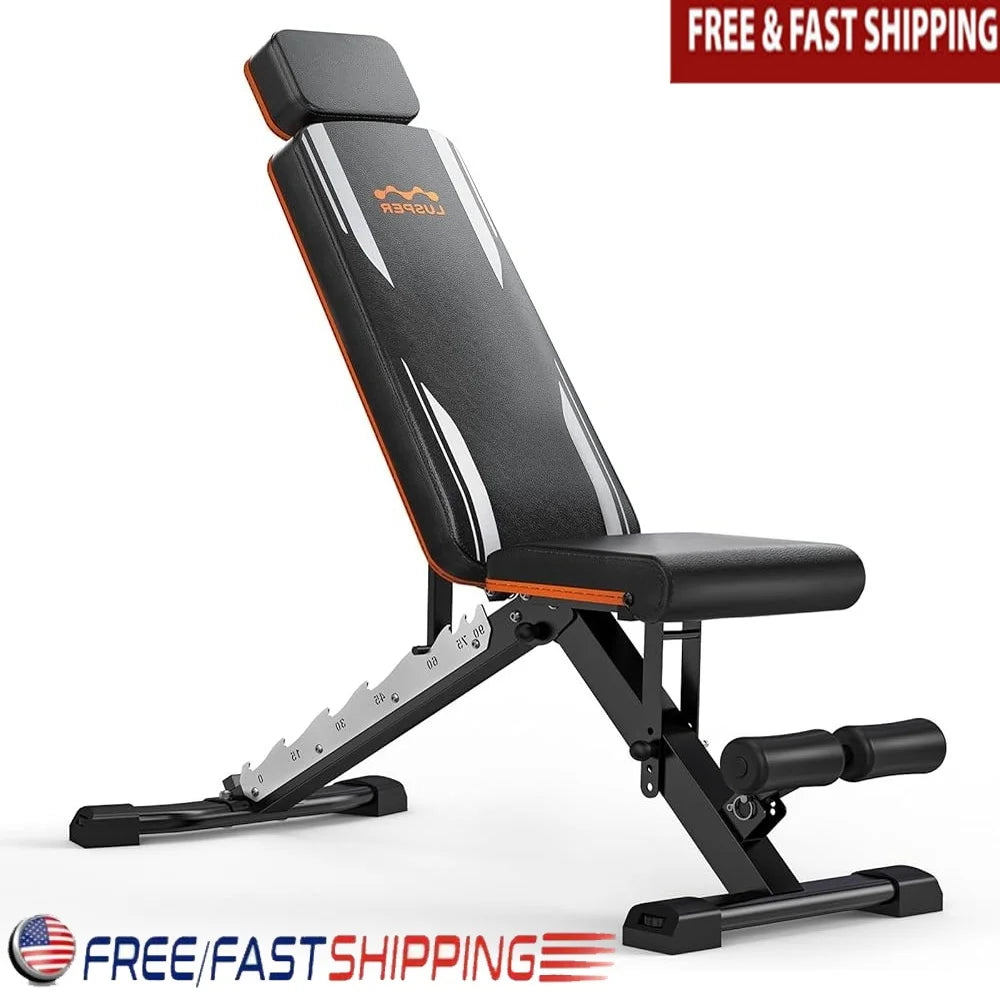 Heavy-Duty Adjustable Weight Bench Foldable 800LB Multi-Purpose Home Gym Workout Press Sit-Up Incline Training Machine