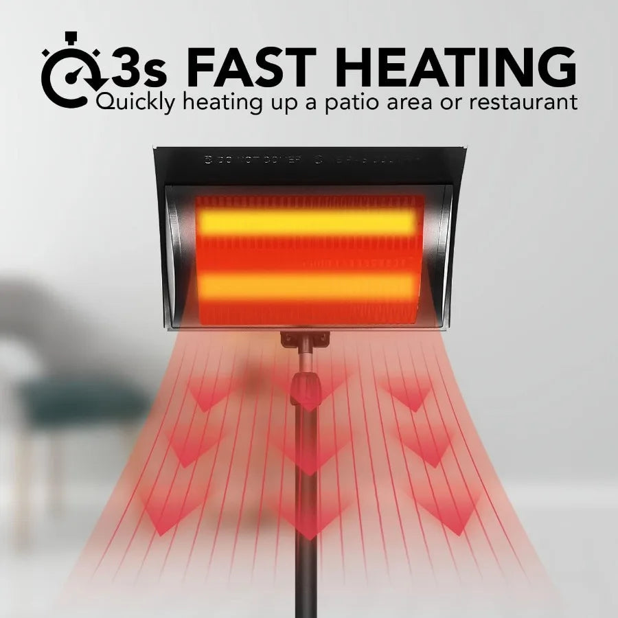 Simple Deluxe Electric Heater Fan for Greenhouse Grow Tent Workplace Overheat Protection Fast Heating Spraywater Proof IPX4 Bla