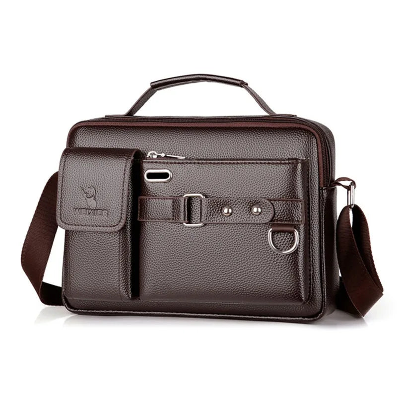 New Men Shoulder Bag for 10.4" Ipad PU Leather Business Handbags Men Messenger Bags Fashion Man Crossbody Bag