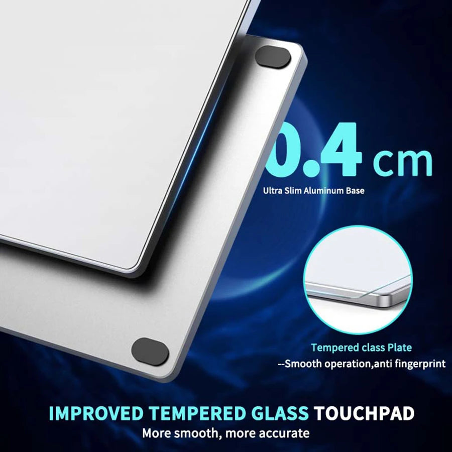 Slim Alloy Wired Multi-TouchTrackpad SlimTempered Glass Surface High Precision Wired Touchpad for Windows 10/11 PC Laptop