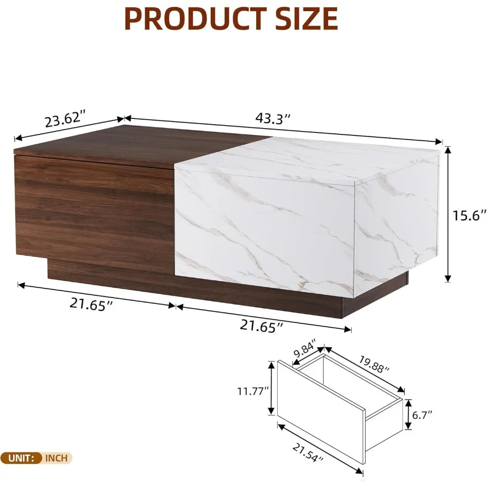 Lift Top Coffee Tables for Living Room,  with Storage Shelf, Hidden Compartment and Drawer for Home