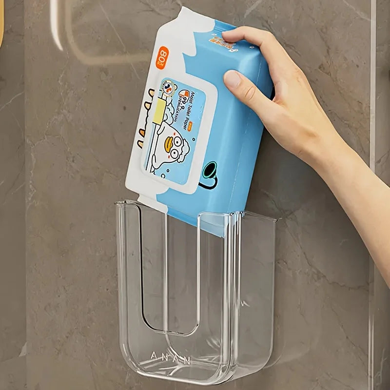 [Popular Choice] Bathroom Non Perforated Wall Mounted Wet Tissue Storage Box with Large Opening and Strong Load-bearing Capacity