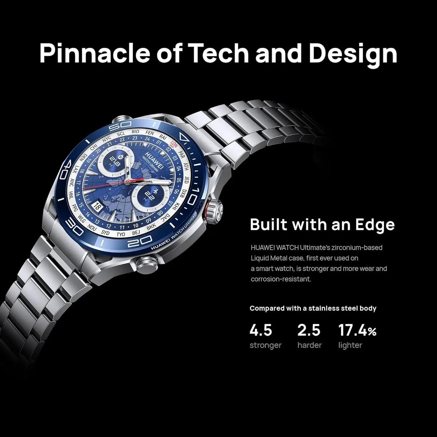HUAWEI Watch Ultimate Smartwatch, 1.5" LTPO AMOLED Touch Display, Golf Course Mode, 100m Water Resistance, 2-Week Battery Life