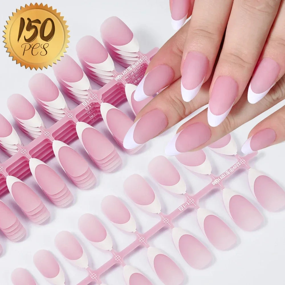 576pcs/Box Colorful Fake Nails Black Red Design Fake Nail Oval Short Square Press On False Nails Mixed Full Cover Nail Tips