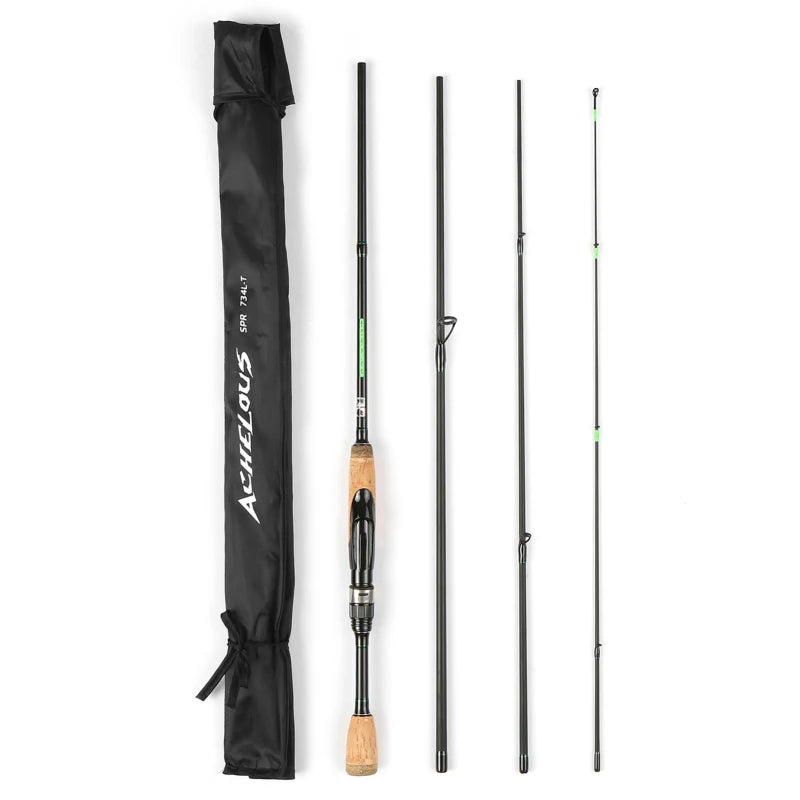 Lixada Portable Travel Spinning Fishing Rod 6.8FT Lightweight Carbon Fiber 4 Pieces Fishing Pole For Outdoor Fishing