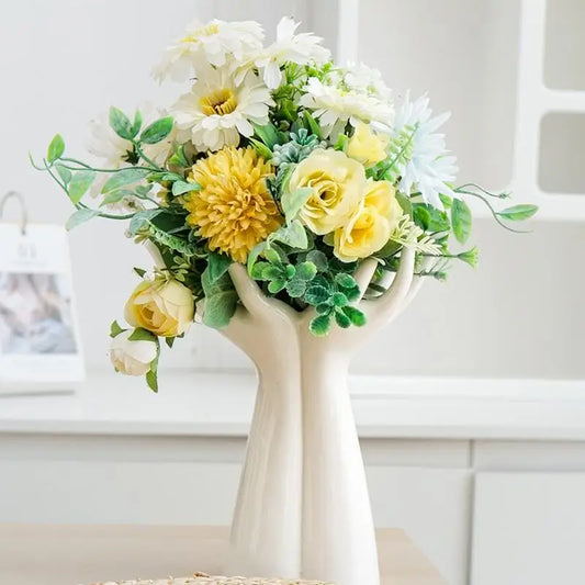 Hand Shape Vase Hand Arm Palm Bouquet Flower Arrangement Accessories Flower Vase Porcelain Handicraft Ornaments Home Decoration
