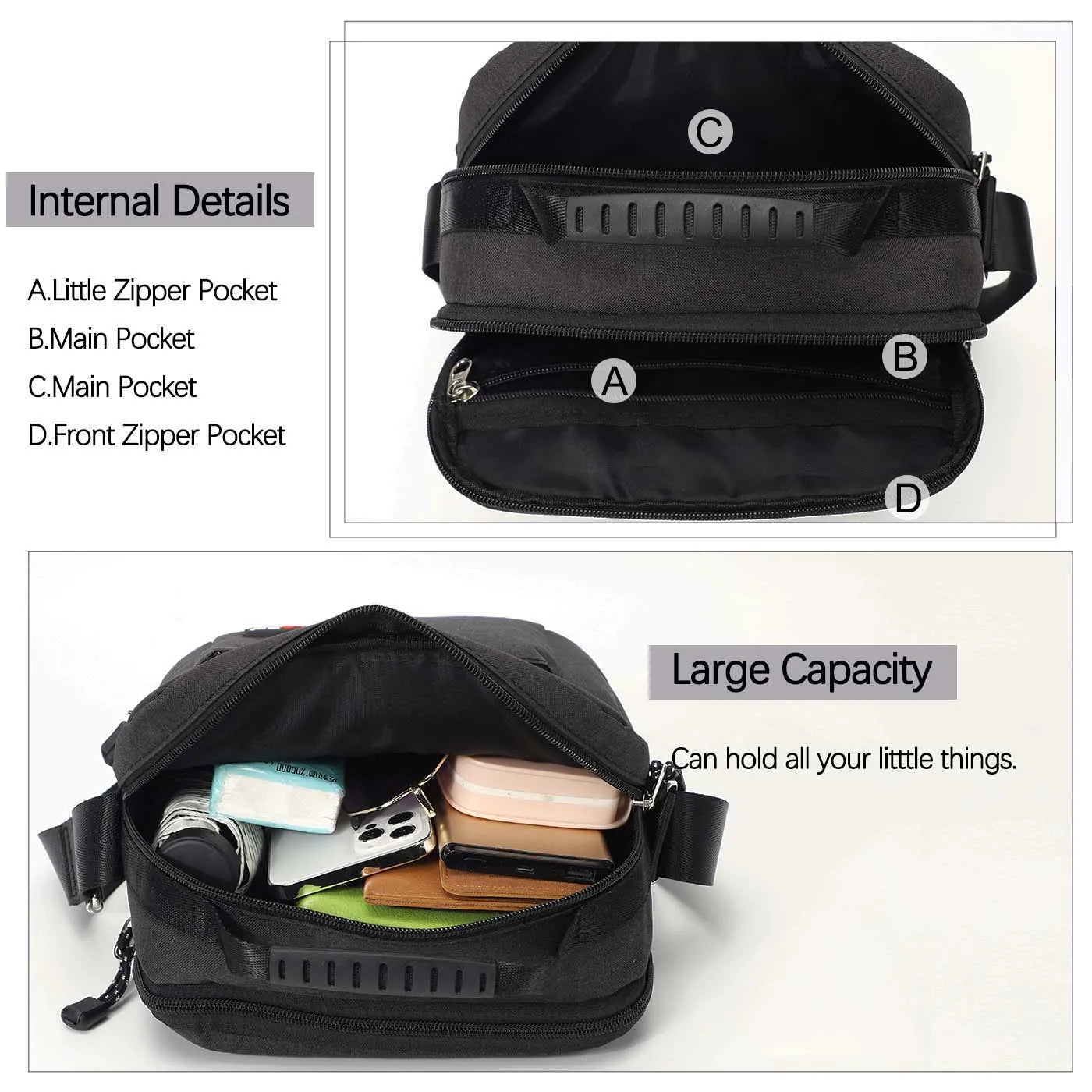 KL928 Men's Messenger Bag - Crossbody Shoulder Bags Travel Bag Man Purse Casual Sling Pack for Work Business