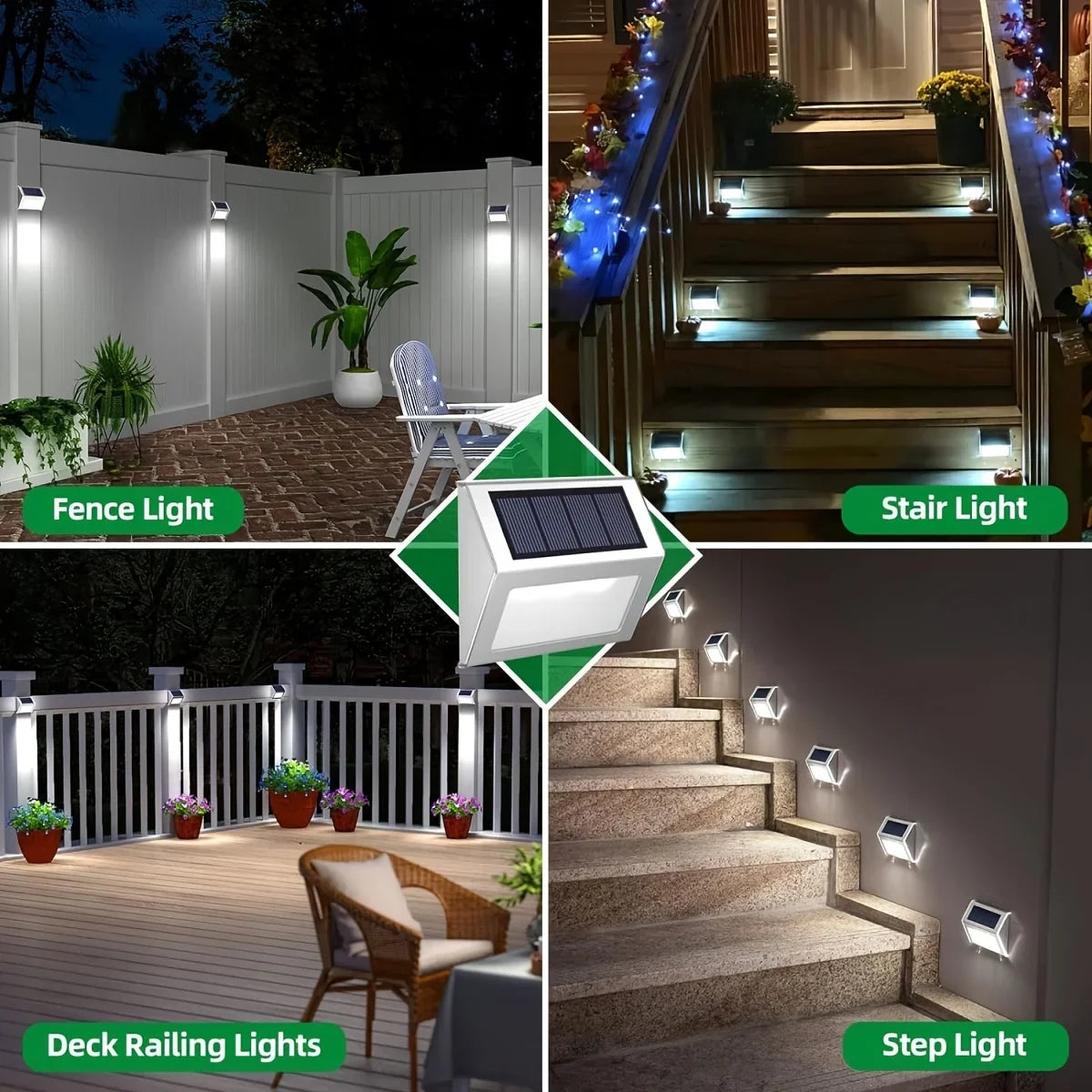 1~10pcs Solar Stair Lights Waterproof Yard Garden Light for Outside Patio Stainless Steel Solar Lamp Outdoor Fence Decor