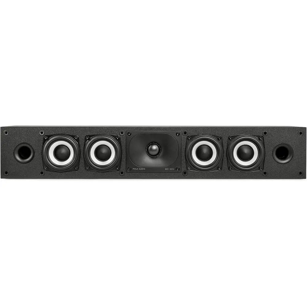 Hi-Res Audio Certified Slim Center Speaker, Dolby Atmos & DTS:X Ready, 1 Tweeter & 3 Balanced Woofers, Wall-Mountable, Black