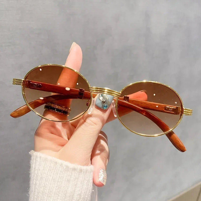 New Trendy Sunglasses for Women Men Simple Metal Travel Outdoor UV400 Shades Sun Glasses Fashion Round Frame Eyewear Goggles