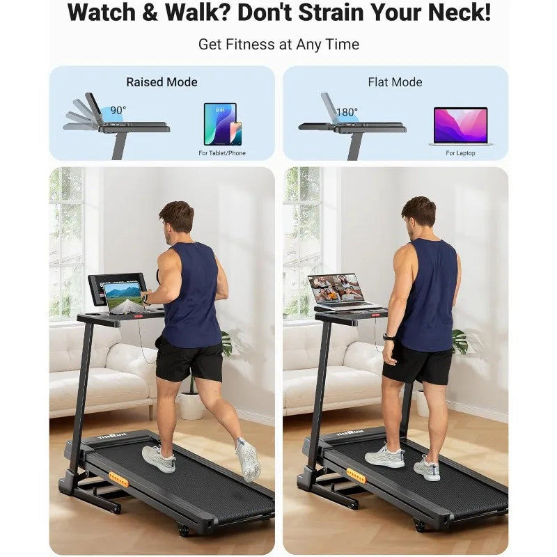 Treadmill with Incline, 3.0 HP Foldable Treadmills for Home, Brushless Motor Auto Incline Treadmill, 12 Level Adjustable,